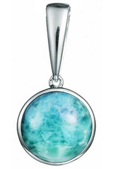 Image of Sterling Silver Blue Larimar Circle Pendant