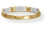 Image of Sterling Silver Bodacious Baguettes! Gold-plated White Baguette CZ Ring