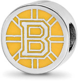 Image of Sterling Silver Boston Bruins B Primary Enamel Extruded Logo Bead by LogoArt