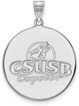 Image of Sterling Silver California State U San Bernardino XL Disc Pendant by LogoArt