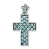 Image of Sterling Silver Cats Eye Cross Pendant