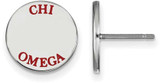 Image of Sterling Silver Chi Omega Enamel Post Earrings by LogoArt (SS020CHO)
