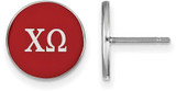 Image of Sterling Silver Chi Omega Enamel Post Earrings by LogoArt (SS031CHO)