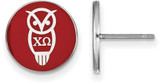 Image of Sterling Silver Chi Omega Enamel Post Earrings by LogoArt (SS046CHO)