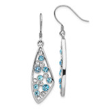 Image of 1.75mm Sterling Silver Clear & Blue Synthetic Crystal Wing Dangle Earrings