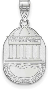 Image of Sterling Silver Coastal Carolina University Large Crest Pendant by LogoArt