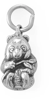 Image of Sterling Silver Cute Panda Bear Charm