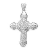 Image of Sterling Silver CZ Cross Pendant JPS1237