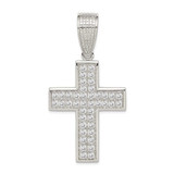Image of Sterling Silver CZ Cross Pendant QC4355