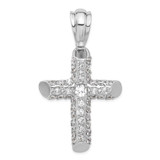 Image of Sterling Silver CZ Cross Pendant QC4356