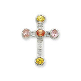 Image of Sterling Silver CZ Cross Pendant QP1078