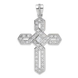 Image of Sterling Silver CZ Cross Pendant QP1487