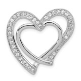 Image of Sterling Silver CZ Double Heart Pendant