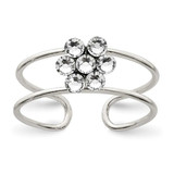 Image of Sterling Silver CZ Flower Toe Ring