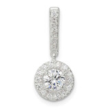 Image of Sterling Silver CZ Halo Dangle Pendant