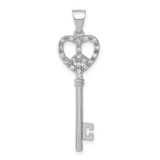 Image of Sterling Silver CZ Heart Key Pendant QP1538