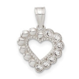 Image of Sterling Silver CZ Heart Pendant QC1214