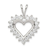 Image of Sterling Silver CZ Heart Pendant QP1339