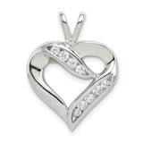 Image of Sterling Silver CZ Heart Pendant QP1340