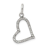 Image of Sterling Silver CZ Heart Pendant QP2706