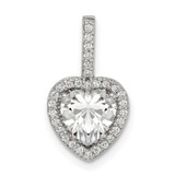 Image of Sterling Silver CZ Heart Slide Pendant QC9468