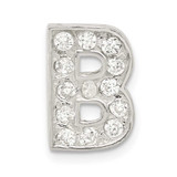 Image of Sterling Silver CZ Initial B Pendant