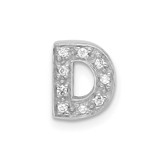 Image of Sterling Silver CZ Initial D Slide Pendant