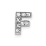 Image of Sterling Silver CZ Initial F Slide Pendant