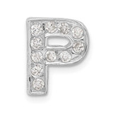 Image of Sterling Silver CZ Initial P Pendant QC6527P