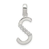 Image of Sterling Silver CZ Initial S Pendant QC6525S