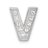 Image of Sterling Silver CZ Initial V Pendant
