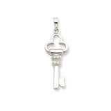Image of Sterling Silver CZ Key Pendant QP1561