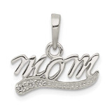Image of Sterling Silver CZ Polished Mom Pendant