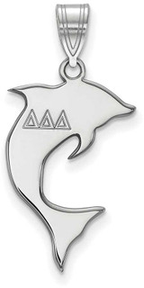 Image of Sterling Silver Delta Delta Delta Medium Pendant by LogoArt (SS036DDD)