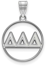 Image of Sterling Silver Delta Delta Delta Small Circle Pendant by LogoArt (SS011DDD)