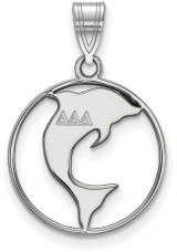 Image of Sterling Silver Delta Delta Delta Small Circle Pendant by LogoArt (SS041DDD)