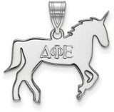 Image of Sterling Silver Delta Phi Epsilon Medium Pendant by LogoArt (SS036DPH)