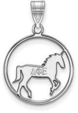 Image of Sterling Silver Delta Phi Epsilon Small Circle Pendant by LogoArt (SS041DPH)