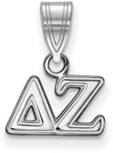 Image of Sterling Silver Delta Zeta Small Pendant by LogoArt (SS002DZ)
