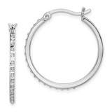 Image of 25mm Sterling Silver Diamond Mystique Round Hoop Earrings QDF117