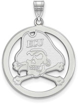 Image of Sterling Silver East Carolina University L Pendant in Circle by LogoArt