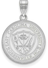 Image of Sterling Silver East Carolina University Large Crest Pendant by LogoArt