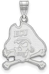 Image of Sterling Silver East Carolina University Large Pendant by LogoArt (SS004ECU)