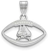 Image of Sterling Silver East Carolina University Pendant in Football by LogoArt SS014ECU
