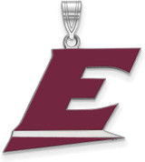 Image of Sterling Silver Eastern Kentucky University Large Pendant by LogoArt SS023EKU