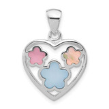 Image of Sterling Silver Enameled Heart Pendant