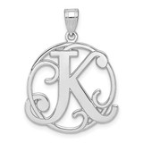 Image of Sterling Silver Fancy Script Initial K Pendant