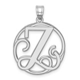 Image of Sterling Silver Fancy Script Initial Z Pendant