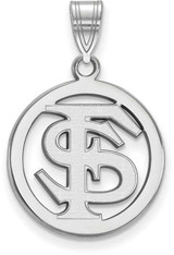 Image of Sterling Silver Florida State University Small Pendant in Circle by LogoArt
