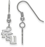 Image of Sterling Silver Florida State University XSmall Dangle Earrings LogoArt SS062FSU